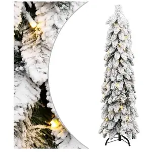 vidaXL Sapin de Noël artificiel pré-éclairé avec 80 LED/neige floquée pas cher