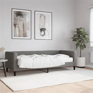 Non communiqué vidaXL Lit de jour avec matelas gris foncé 80x200 cm tissu pas cher