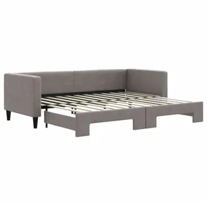 vidaXL Vidaxl Lit De Jour Avec Lit Gigogne Taupe 80x200 Cm Tissu pas cher