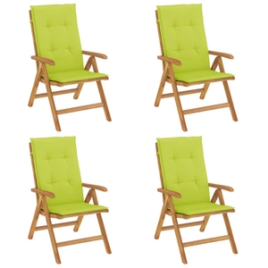 vidaXL Chaises de jardin inclinables et coussins lot de 8 teck solide pas cher