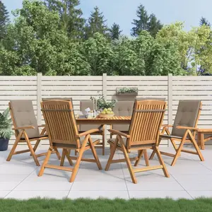vidaXL Chaises de jardin inclinables et coussins lot de 6 bois teck pas cher