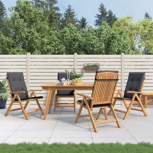 Comparateur de prix : vidaXL Chaises de jardin inclinables 4pcs et coussins bois massif teck