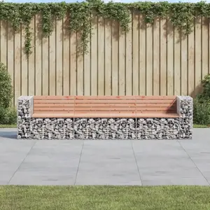 vidaXL Banc jardin design gabion 287x71x65,5 cm bois massif de douglasVendu parvidaxl-be