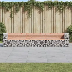 Comparateur de prix : vidaXL Banc jardin design gabion 347x71x65,5 cm bois massif de douglas
