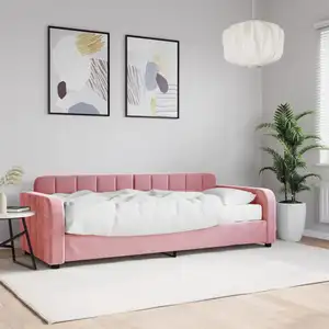 Vidaxl - Lit de jour avec matelas rose 80x200 cm velours Pink pas cher