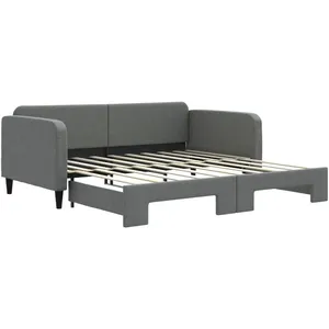 vidaXL Vidaxl Lit De Jour Avec Lit Gigogne Gris Foncé 90x190 Cm Tissu