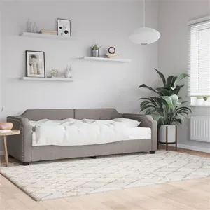 Non communiqué vidaXL Lit de jour avec matelas taupe 100x200 cm tissu pas cher