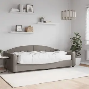 vidaXL Lit de jour avec matelas taupe 100x200 cm tissu