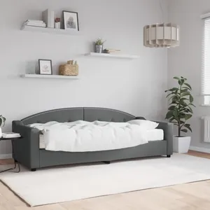vidaXL Lit de jour avec matelas gris foncé 80x200 cm tissu 3197508 pas cher