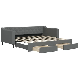 vidaXL Lit de jour avec gigogne et tiroirs sans matelas 90x190 cm pas cher