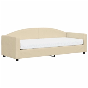 vidaXL Lit de jour avec matelas crème 80x200 cm tissu pas cher