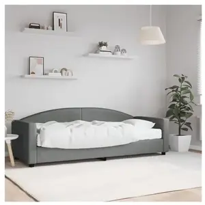 vidaXL Lit de jour avec matelas gris foncé 80x200 cm tissu pas cher
