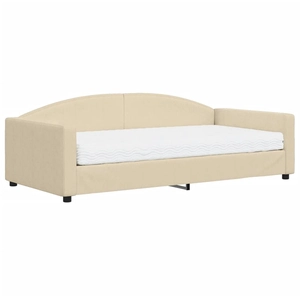 vidaXL Vidaxl Lit De Jour Avec Matelas Crème 90x200 Cm Tissu pas cher