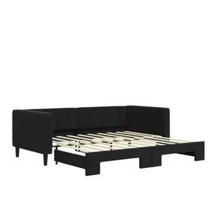 vidaXL Lit de jour avec lit gigogne noir 90x190 cm velours pas cher