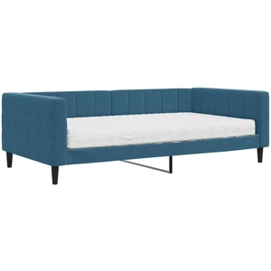 vidaXL Lit de jour avec matelas bleu 80x200 cm velours pas cher