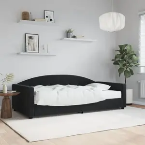 vidaXL Lit de jour avec matelas noir 100x200 cm velours pas cher