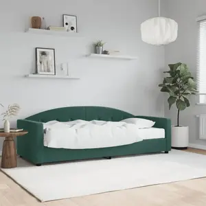 vidaXL Lit de jour avec matelas vert foncé 80x200 cm velours pas cher