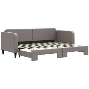 vidaXL Lit de jour avec lit gigogne taupe 80x200 cm tissu pas cher