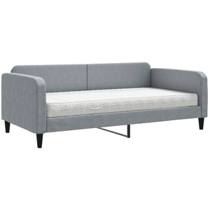 vidaXL Lit de jour avec matelas gris clair 80x200 cm tissu pas cher