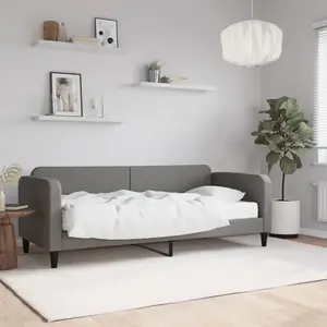vidaXL Lit de jour avec matelas gris foncé 80x200 cm tissu pas cher