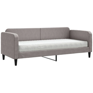 vidaXL Lit de jour avec matelas taupe 80x200 cm tissu