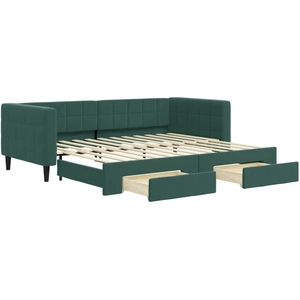vidaXL Lit de jour avec gigogne et tiroirs sans matelas 90x200 cm pas cher