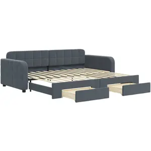 vidaXL Lit de jour avec gigogne et tiroirs sans matelas 90x200 cm pas cher
