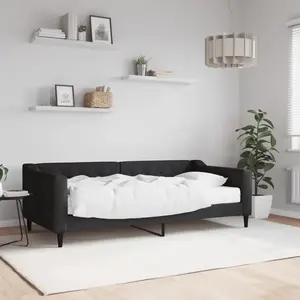 vidaXL Lit de jour avec matelas noir 90x190 cm tissu
