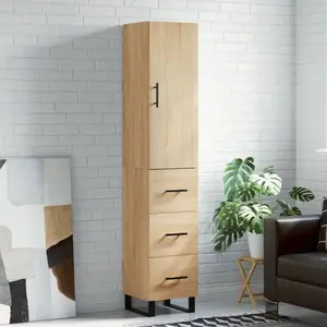 vidaXL Buffet haut Chêne sonoma 34,5x34x180 cm Bois d'ingénierie pas cher