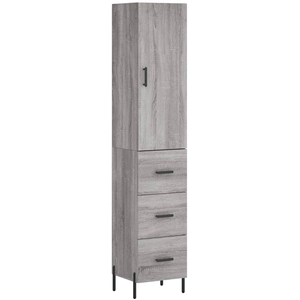 vidaXL Buffet haut Sonoma gris 34,5x34x180 cm Bois d'ingénierie pas cher