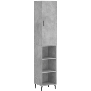 vidaXL Buffet haut Gris béton 34,5x34x180 cm Bois d'ingénierie pas cher