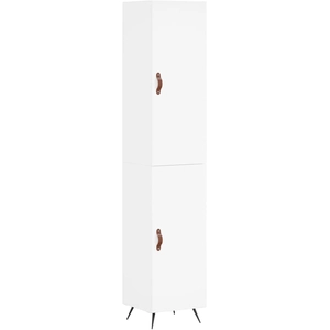 vidaXL Buffet haut Blanc 34,5x34x180 cm Bois d'ingénierie pas cher