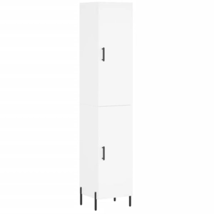 vidaXL Buffet haut Blanc 34,5x34x180 cm Bois d'ingénierie pas cher