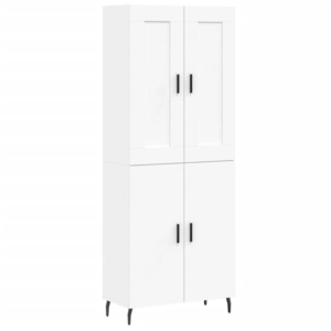 vidaXL Buffet haut Blanc 69,5x34x180 cm Bois d'ingénierie pas cher
