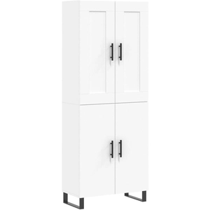 vidaXL Buffet haut Blanc 69,5x34x180 cm Bois d'ingénierie pas cher