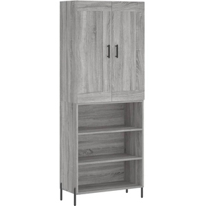 vidaXL Buffet haut Sonoma gris 69,5x34x180 cm Bois d'ingénierie pas cher