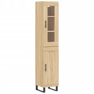 vidaXL Buffet haut Chêne sonoma 34,5x34x180 cm Bois d'ingénierie pas cher