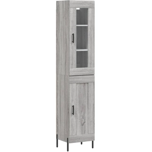 vidaXL Buffet haut Sonoma gris 34,5x34x180 cm Bois d'ingénierie pas cher
