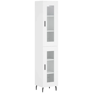 vidaXL Buffet haut Blanc 34,5x34x180 cm Bois d'ingénierie