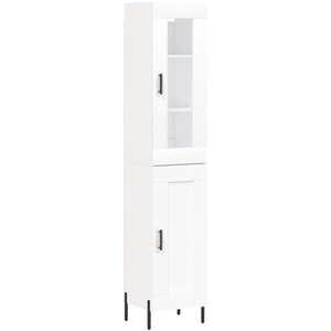 vidaXL Buffet haut Blanc 34,5x34x180 cm Bois d'ingénierie pas cher
