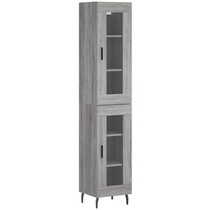 vidaXL Buffet haut Sonoma gris 34,5x34x180 cm Bois d'ingénierie pas cher