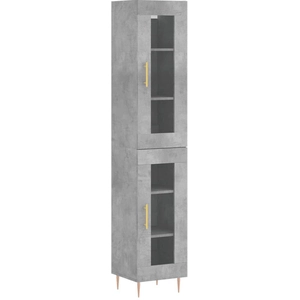 vidaXL Buffet haut Gris béton 34,5x34x180 cm Bois d'ingénierie pas cher