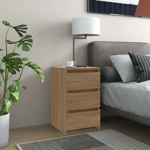 vidaXL Buffet haut Chêne fumé 34,5x34x180 cm Bois d'ingénierie pas cher