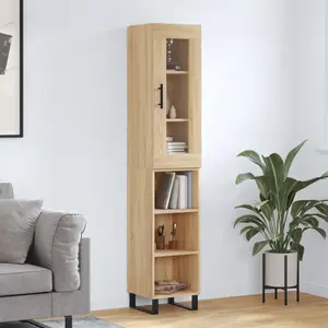 vidaXL Buffet haut Chêne sonoma 34,5x34x180 cm Bois d'ingénierie pas cher