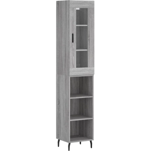 vidaXL Buffet haut Sonoma gris 34,5x34x180 cm Bois d'ingénierie pas cher
