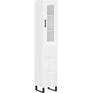 vidaXL Buffet haut Blanc 34,5x34x180 cm Bois d'ingénierie pas cher