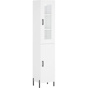 vidaXL Buffet haut Blanc 34,5x34x180 cm Bois d'ingénierie pas cher