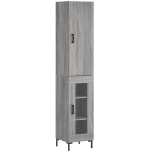 vidaXL Buffet haut Sonoma gris 34,5x34x180 cm Bois d'ingénierie pas cher