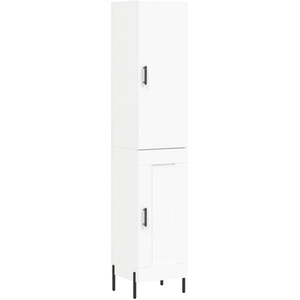vidaXL Buffet haut Blanc 34,5x34x180 cm Bois d'ingénierie pas cher