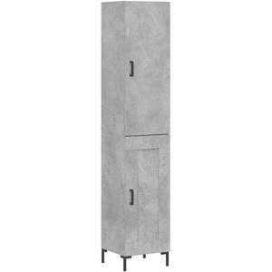 vidaXL Buffet haut Gris béton 34,5x34x180 cm Bois d'ingénierie pas cher